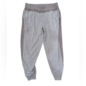 Anthropologie heather tan Jogger Sweatpants with Textured Side Panels